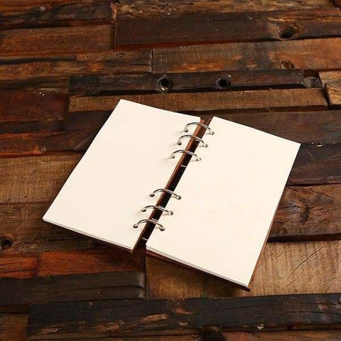 Image of Custom Dark or Light Brown Wood Pen Business Card Holder & Journal - All Products
