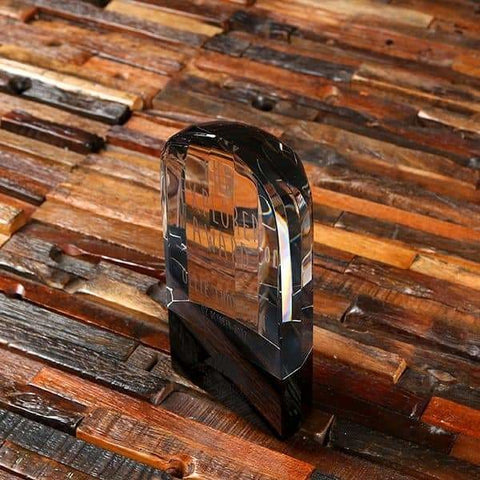 Image of Custom Domed Crystal Award with Black Base & Award Box - Awards