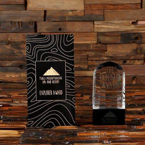 Custom Domed Crystal Award with Black Base & Award Box - Awards