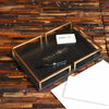 Customized Gold Handle Faux Alligator Skin Brown Leather Tray - Desktop Stationery