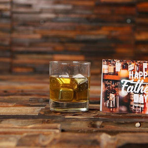 Fathers Day Personalized Whiskey Ice Cubes with Scottish Whisky Region Map & Whisky Factoid Wall Hang and Gift Card - Assorted Fathers Day