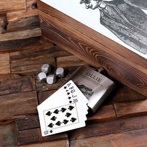 Flasks with Poker Cards Dice Gambling Gift Sets_Gentleman_Small - Flasks - Poker Sets