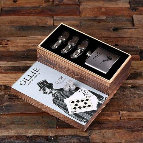 Image of Flasks with Poker Cards Dice Gambling Gift Sets_Gentleman_Small - Flasks - Poker Sets