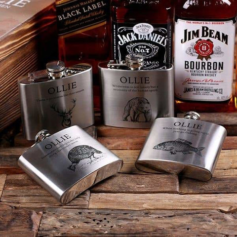 Image of Flasks with Poker Cards Dice Gambling Gift Sets_Hunter_Small - Flasks - Poker Sets