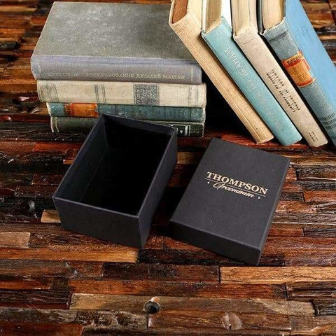 Image of Groomsmen Custom Paper Box Personalized (5.9 x 4.2 x 2.6 in) - Boxes - Cap Top (Black)