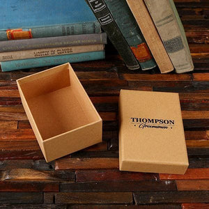 Groomsmen Custom Paper Box Personalized (5.9 x 4.2 x 2.6 in) - Boxes - Cap Top (Kraft)