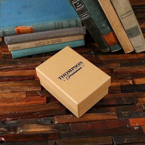 Image of Groomsmen Custom Paper Box Personalized (5.9 x 4.2 x 2.6 in) - Boxes - Cap Top (Kraft)