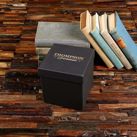 Image of Groomsmen Custom Paper Box Personalized (6 x 6 x 6.3 in) - Boxes - Cap Top (Black)
