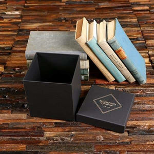 Groomsmen Custom Paper Box Personalized (6 x 6 x 6.3 in) - Boxes - Cap Top (Black)