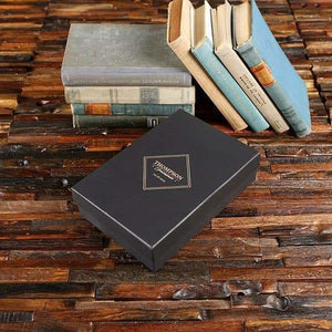 Groomsmen Custom Paper Box Personalized (9.6 x 6.6 x 2.6 in) - Boxes - Cap Top (Black)