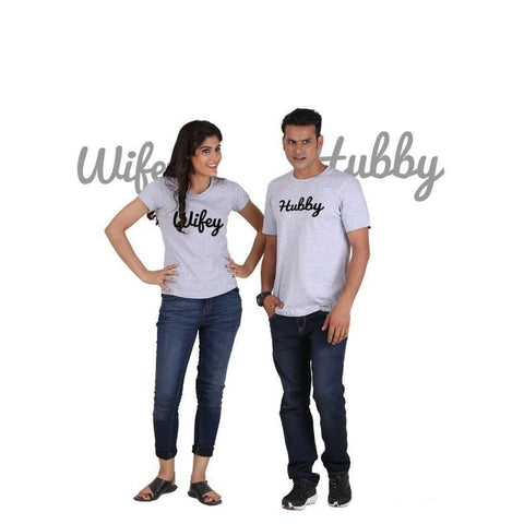 Image of Hubby and Wifey (Classic) Classic Couple T-Shirt - Mens Clothing
