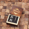 Initial B Personalized Mens Classic Cuff Links & Tie Clip with Wood Box - Cuff Links - Tie Clip Set