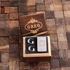 Initial G Personalized Mens Classic Cuff Links & Money Clip with Wood Box - Cuff Links - Money Clip Set