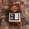 Initial H Personalized Mens Classic Cuff Links & Money Clip with Wood Box - Cuff Links - Money Clip Set