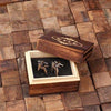 Initial K Personalized Mens Classic Cuff Links with Wood Box - Cuff Links - A-Z Sets