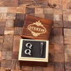 Initial Q Personalized Mens Classic Cuff Links & Tie Clip with Wood Box - Cuff Links - Tie Clip Set