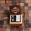 Initial T Personalized Mens Classic Cuff Links & Money Clip with Wood Box - Cuff Links - Tie Clip Set