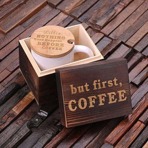 Personalized 12 oz. Coffee Mug with Lid & Tea Box - Assorted - Kitchen