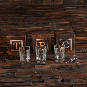 Personalized 2 oz Shot Glass with Mini Wood Gift Box - All Products
