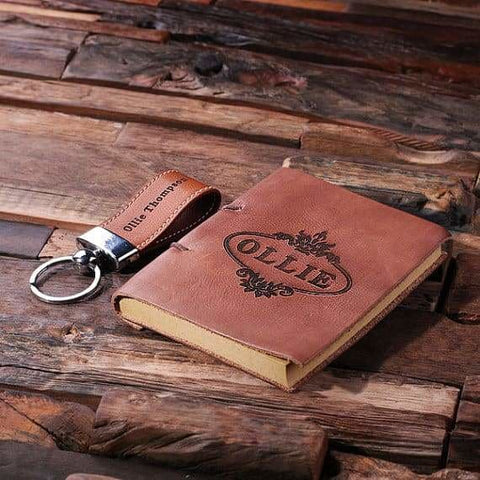 Image of Personalized 2 pc. Gift Set Key Chain & Journal - Journal Gift Sets