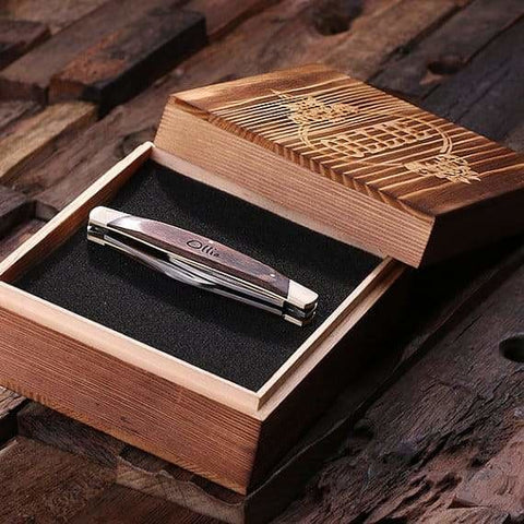 Image of Personalized 3-Blade Pocket Knife - Knives & Gift Box