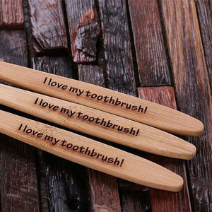Personalized 3pc Wooden Toothbrush Set - Assorted - Lifestyle