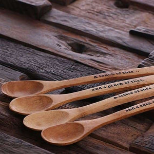 Personalized 4 pc. Bamboo Mood Teaspoons - Cutlery Set
