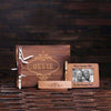 Personalized 4 pc Gift Set w/Keepsake Box Frame Army Knife and Wood Pen Set - Photo Frame Gift Sets