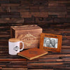 Personalized 4 pc Gift Set w/Keepsake Box Frame Journal Mug w/Lid & Spoon - Photo Frame Gift Sets