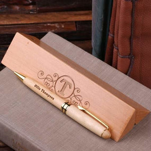 Personalized 4 pc Mens Gift Set w/Keepsake Box Digital Clock Pen Set Journal - Journal Gift Sets