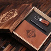 Personalized 4 pc Mens Gift Set w/Keepsake Box Journal Key Chain Pen - Journal Gift Sets
