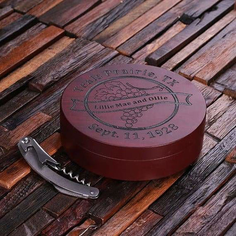 Image of Personalized 5 pc Circular Wine Accessory Toolkit - Bottle Openers - Wine
