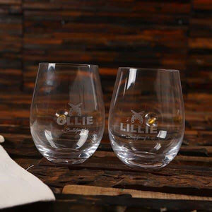 Personalized .50 Cal His & Her Bulletproof Wine Glass Set - All Products