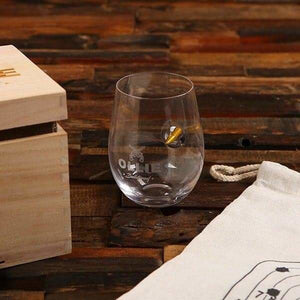 Personalized .50 Cal Stemless Wine Glass Bag & Box Gift Set - All Products