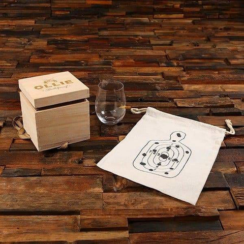 Image of Personalized .50 Cal Stemless Wine Glass Bag & Box Gift Set - All Products