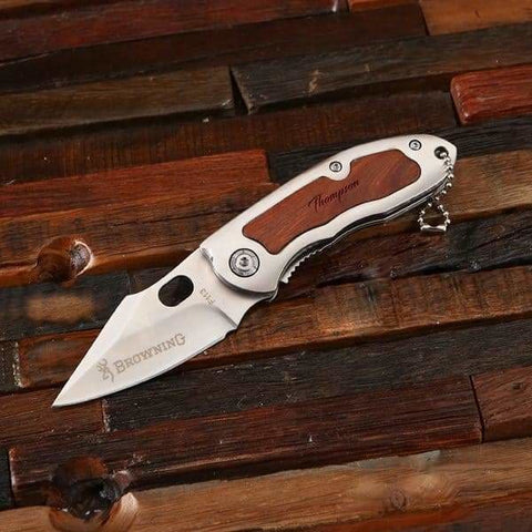 Image of Personalized and Finally Crafted Wood Pocket Knife with Wood Box - Knives & Gift Box