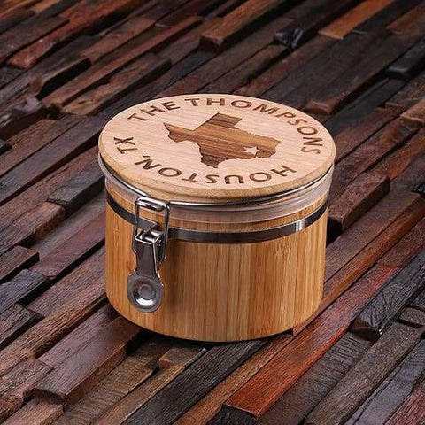 Image of Personalized Bamboo Canisters 3 Sizes - Assorted - Kitchen