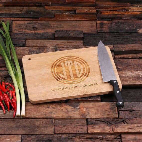 Image of Personalized Bamboo Cutting Board Family Seal Monogram Namesake - Serving Chopping Boards*