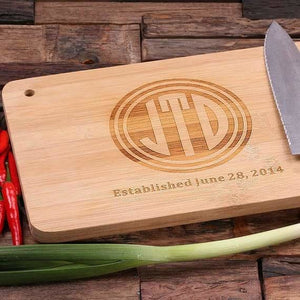 Personalized Bamboo Cutting Board Family Seal Monogram Namesake - Serving Chopping Boards*
