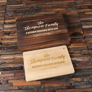 Personalized Bamboo Cutting Board with Wood Gift Box - Serving - Chopping Boards