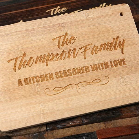 Image of Personalized Bamboo Cutting Board with Wood Gift Box - Serving - Chopping Boards
