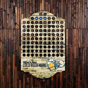 Personalized Beer Cap Map Man Cave Best Man Mens Gifts Dorm Room 21st Birthday Father s Day Beer Cap Holder B - Beer Cap Boards - Pub Sign