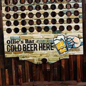 Personalized Beer Cap Map Man Cave Groomsmen Mens Gifts Dorm Room 21st Birthday Father s Day Beer Cap Holder B - Beer Cap Boards - Pub Sign