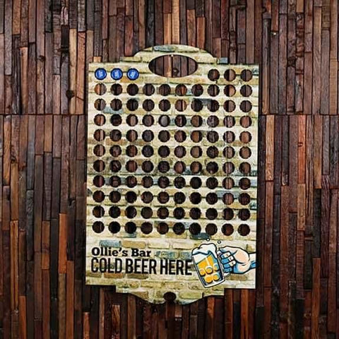 Image of Personalized Beer Cap Map Man Cave Groomsmen Mens Gifts Dorm Room 21st Birthday Father s Day Beer Cap Holder B - Beer Cap Boards - Pub Sign