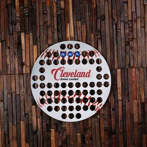 Image of Personalized Beer Cap Map Shape of a Baseball - Beer Cap Boards - Sports