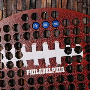 Personalized Beer Cap Map Shape of a Football - Beer Cap Boards - Sports