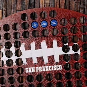 Personalized Beer Cap Map Shape of a Football - Beer Cap Boards - Sports
