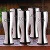Personalized Beer Glasses - Pilsner - Set of 5 - Groomsmen - Gunmetal - 3initials - Barware