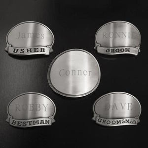 Personalized Beer Mugs - Engraved - Gunmetal - Pewter Medallion - Barware
