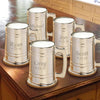 Personalized Beer Mugs - Set of 5 - Groomsmen - Gunmetal - Barware